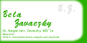 bela zavaczky business card